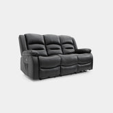 Alva Electric Recliner Sofa Black 3 Seater