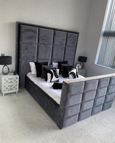 Ferry Bespoke Block Trim Bed With Ottoman Gas Lift, Storage Box & Mattress Option