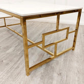 Paris Gold White Stone Top Coffee Table
