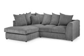 Harley Jumbo Grey Left Hand Facing Corner Sofa