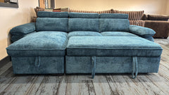 Hudson Universal Corner Sofa Bed - Blue