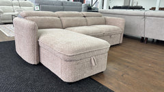Capri Corner Sofa Bed With Storage â€“ Beige â€“ Universal Chaise â€“ Pull Out Bed