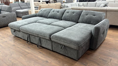 Moscow U Shaped Storage Sofa Bed - Grey