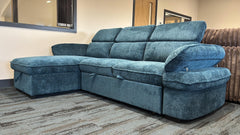 Hudson Universal Corner Sofa Bed - Blue