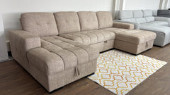 Palermo U Shape Storage Sofa Bed - Beige