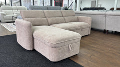 Capri Corner Sofa Bed With Storage â€“ Beige â€“ Universal Chaise â€“ Pull Out Bed