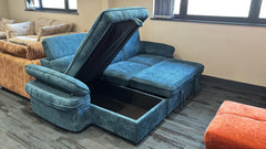 Hudson Universal Corner Sofa Bed - Blue