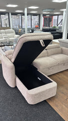 Capri Corner Sofa Bed With Storage â€“ Beige â€“ Universal Chaise â€“ Pull Out Bed