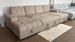 Palermo U Shape Storage Sofa Bed - Beige