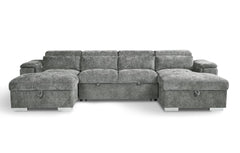 Alaya Large U Shape Sofa Bed - Grey