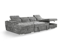 Alaya Large U Shape Sofa Bed - Grey