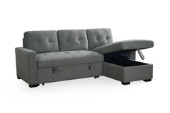 Alder Universal Corner Sofabed With Storage - Grey