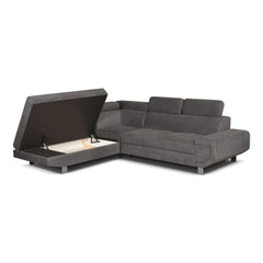 Artic Right Hand Facing Corner Sofa Bed With Storage Box - Grey