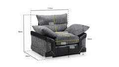 Axania Sofa Set - Black / Grey