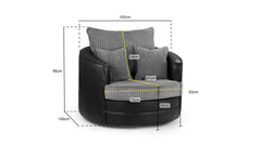 Axania Sofa Set - Black / Grey