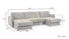 Baity Universal Corner Sofabed - Grey