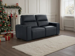 Bellagio Genuine Leather Electric Recliner 2 Seater Sofa - Black