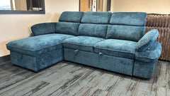 Hudson Universal Corner Sofa Bed - Blue
