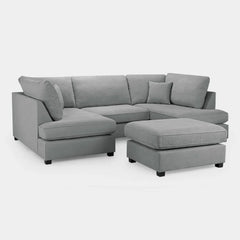 Carnaby Sofa Plush Grey U Shape Corner