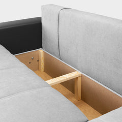 Cimiano Sofa Bed Black/Grey Right Hand Facing Corner