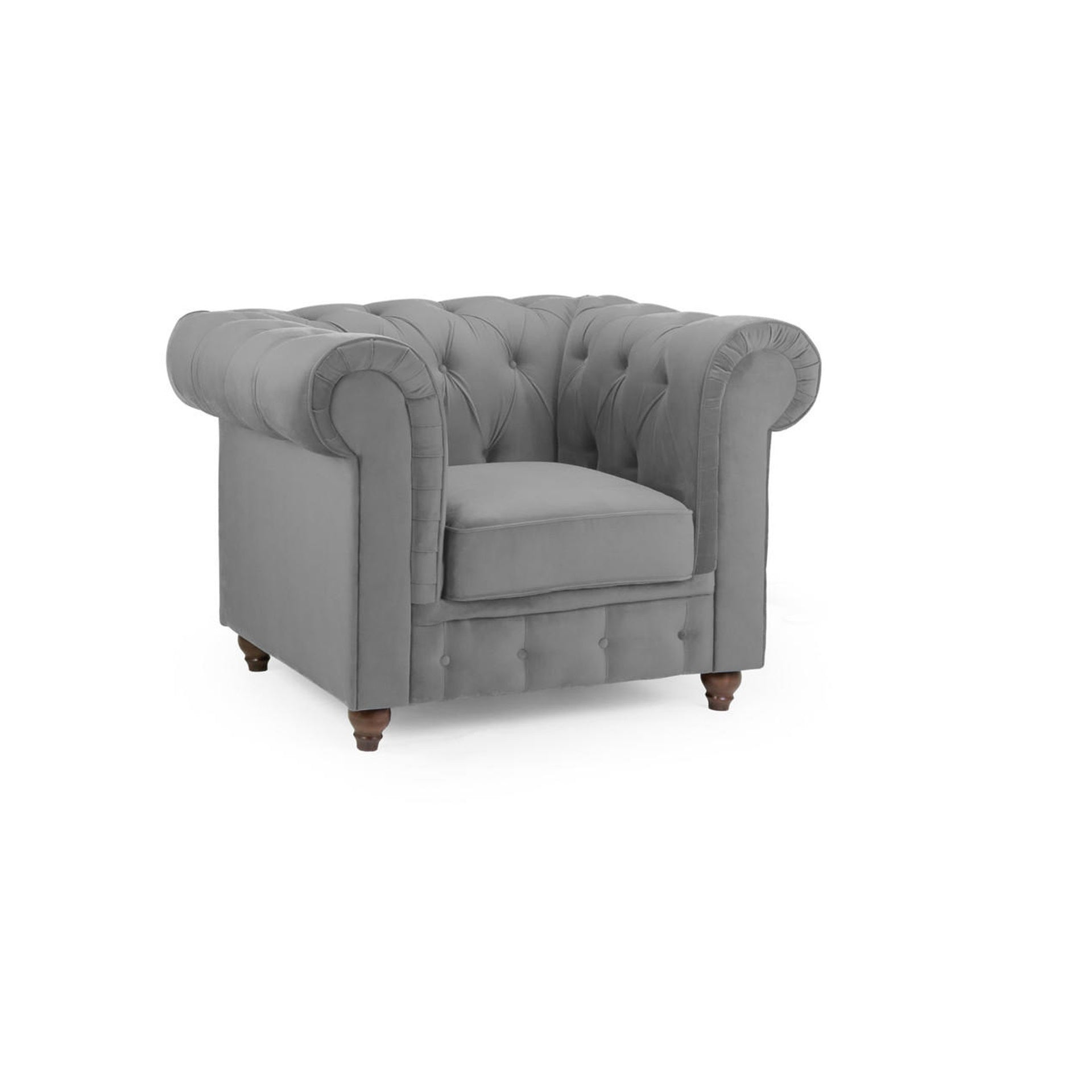 Codd Plush Armchair Sofa - Grey