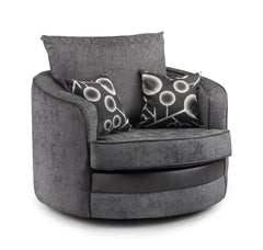 Dunfries Sofa Swivel Chair - Black/Grey