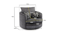 Dunfries Sofa Swivel Chair - Black/Grey