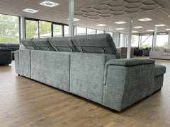 Alaya Large U Shape Pullout Sofabed With Storage - Grey | Adjustable Headrests