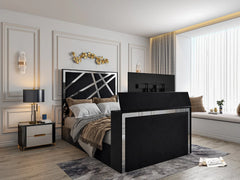 Forsman Upholstered Soft Velvet Electric Tv Bed Frame