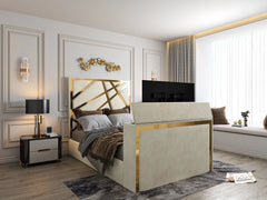 Forsman Upholstered Soft Velvet Electric Tv Bed Frame