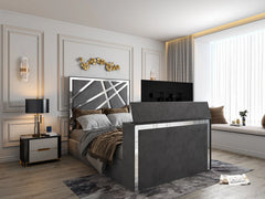 Forsman Upholstered Soft Velvet Electric Tv Bed Frame