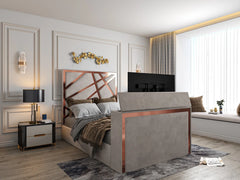 Forsman Upholstered Soft Velvet Electric Tv Bed Frame