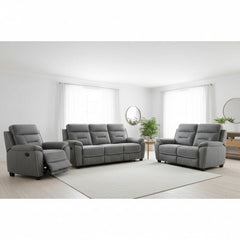 Galaxy Tech Electric Recliner Fabric 3+2+1 Sofa - Grey