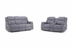 Galaxy Tech Fabric 3+2 Seater Sofa - Grey