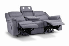 Galaxy Tech Fabric 3+2 Seater Sofa - Grey