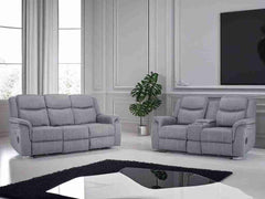 Galaxy Tech Fabric 3+2 Seater Sofa - Grey