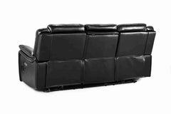Galaxy Tech Recliner Leather 3+2 Seater Sofa - Black