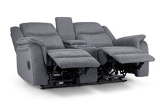 Galaxy Tech Recliner Fabric 2 Seater - Grey