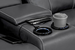 Galaxy Tech Recliner Leather 2 Seater Sofa