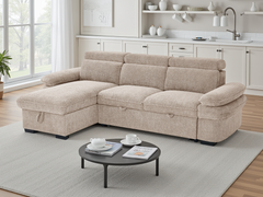 Hudson Universal Corner Sofa Bed - Beige