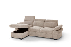 Hudson Universal Corner Sofa Bed - Beige