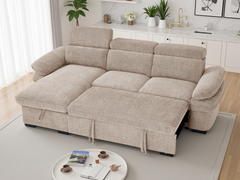 Hudson Universal Corner Sofa Bed - Beige