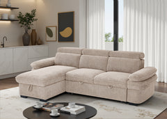 Hudson Universal Corner Sofa Bed - Beige