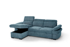 Hudson Universal Corner Sofa Bed - Blue