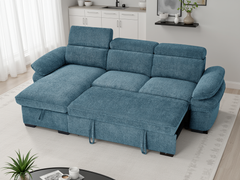 Hudson Universal Corner Sofa Bed - Blue