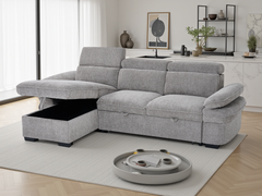 Hudson Universal Corner Sofa Bed - Grey