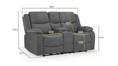 Harald Electric Recliner 2 Seater Sofa - Graphite