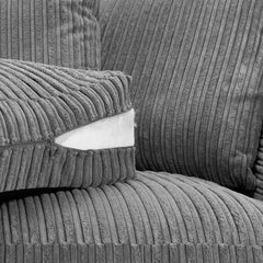 Harley Jumbo Sofa Grey 3 Seater