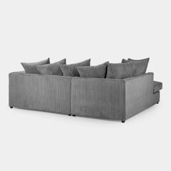Harley Jumbo Sofa Grey Left Hand Facing Corner