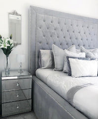 Elizabeth Beading Bespoke Bed - Ottoman Storage Gas Lift with Mattress - Lovemybedss